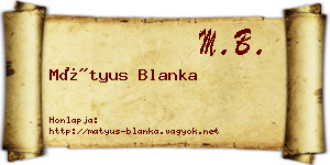 Mátyus Blanka névjegykártya