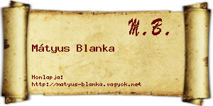 Mátyus Blanka névjegykártya